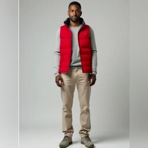 **RARE** Vintage Tommy Hilfiger Red Puffer Vest Men's Size Large